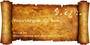 Vesztergom Ákos névjegykártya